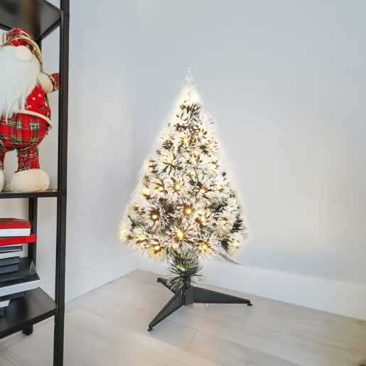 Árvore de Natal de fibra ótica com 60 luzes LED brancas quentes e 8 funções.