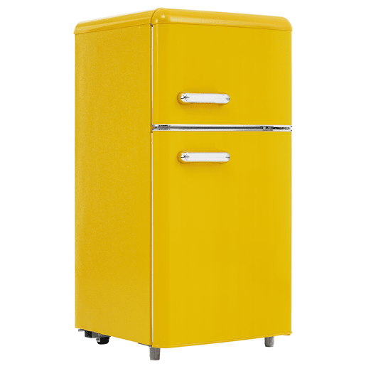 Frigorífico 72L - Porta dupla superior e inferior - Amarelo