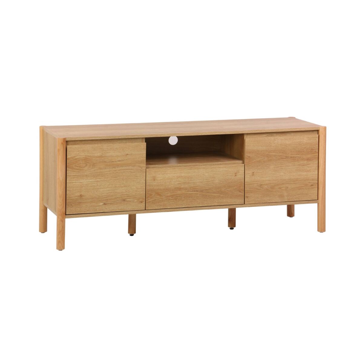 mueble tv con 2 puertas y 1 cajon 140cm natural - 140x42x55 cm