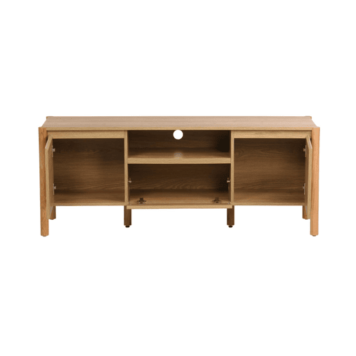 Móvel para TV decorado em madeira 2 portas 1 gaveta, 140cm, Harmony, Natural, 140x42x55 cm
