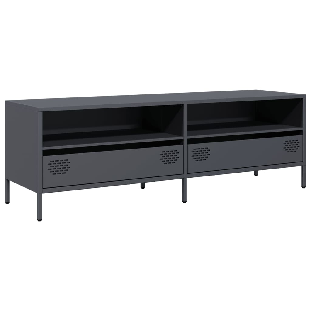 mueble de tv acero laminado en frio antracita 135x39x435 cm