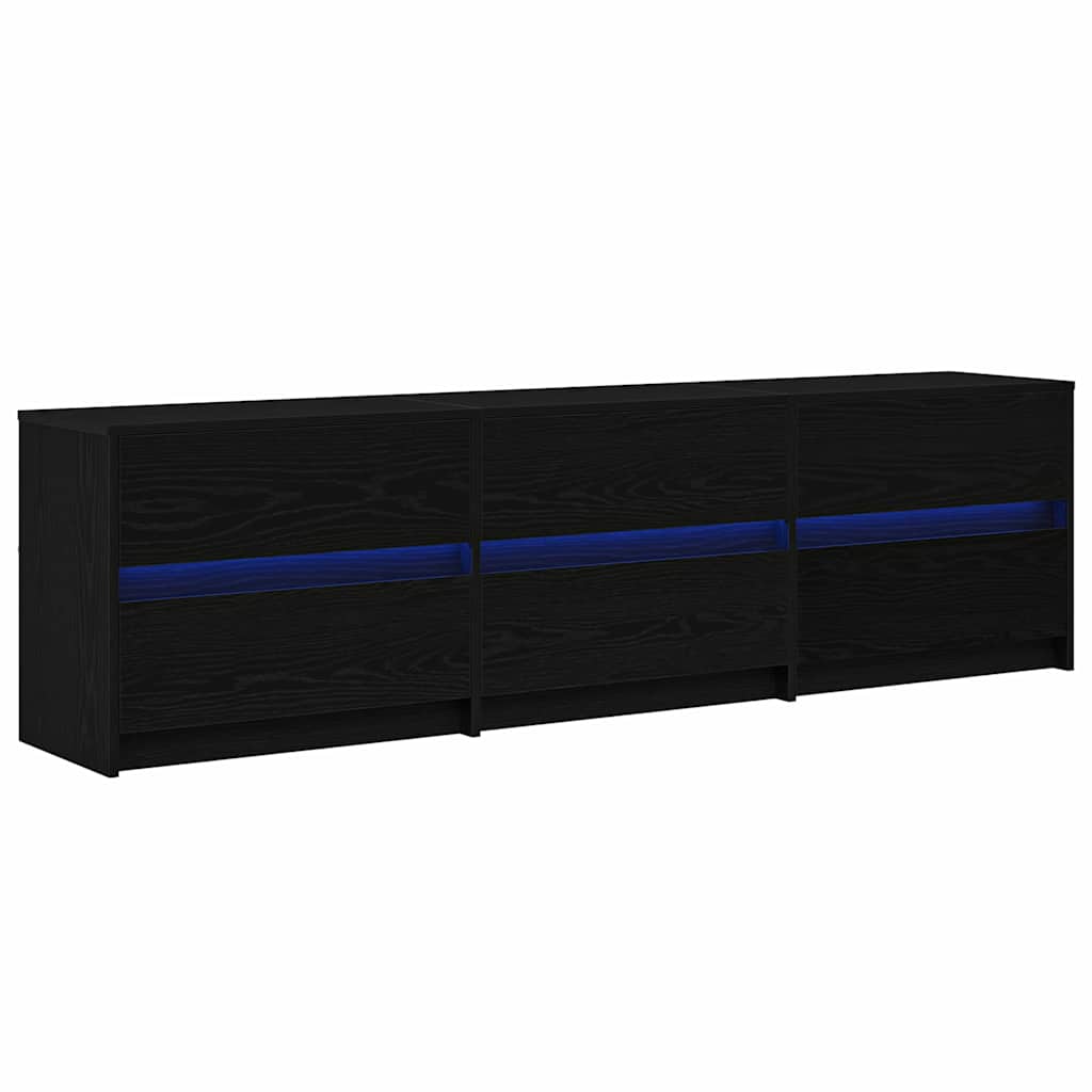 gabinete de tv negro 182 x 34 x 50 cm madera contrachapada