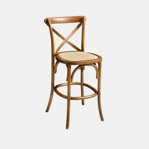 Banqueta de bar bistro vintage madeira 65cm, Belleville, Madeira de nogueira, 49x56.5x99 cm