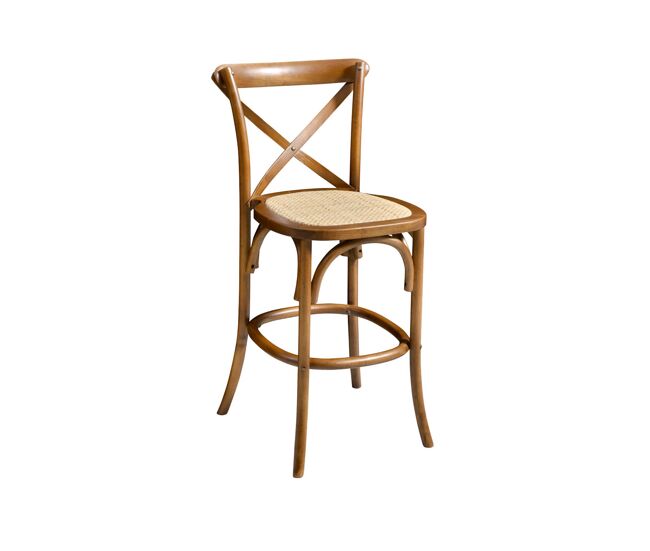 Sillas de bar bistró vintage madera nogal - 49x56.5x99 cm