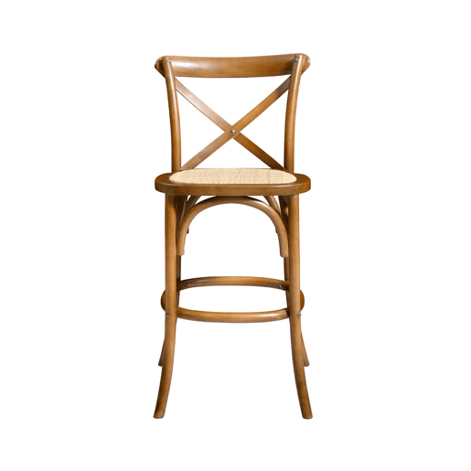 Banqueta de bar bistro vintage madeira 65cm, Belleville, Madeira de nogueira, 49x56.5x99 cm