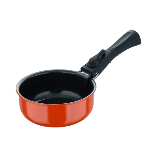 Conjunto de 3 panelas Bergner Click&Cook Ø16Ø18Ø20cm em alumínio prensado em 3 cores + cabo removível