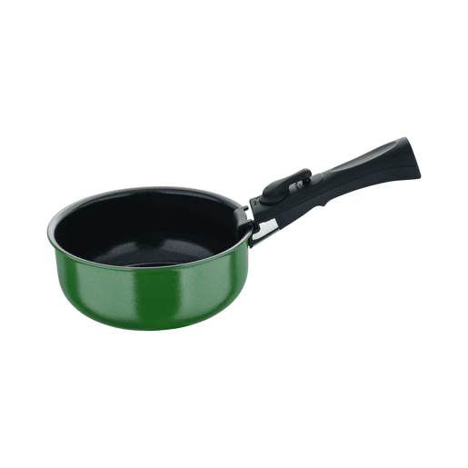 Conjunto de 3 panelas Bergner Click&Cook Ø16Ø18Ø20cm em alumínio prensado em 3 cores + cabo removível