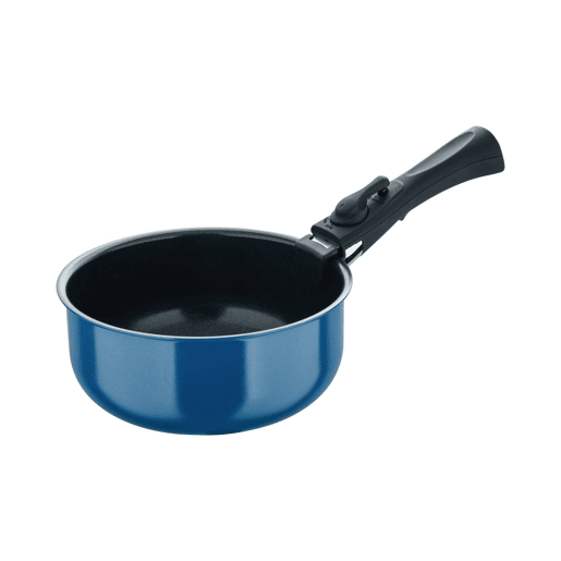 Conjunto de 3 panelas Bergner Click&Cook Ø16Ø18Ø20cm em alumínio prensado em 3 cores + cabo removível