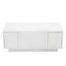Mesa de centro moderna com mecanismo duplo elevável, arrumação oculta, suporta até 50 kg - Branco