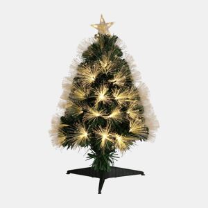 Árvore de Natal de fibra ótica, com 90 luzes LED brancas quentes e uma estrela.