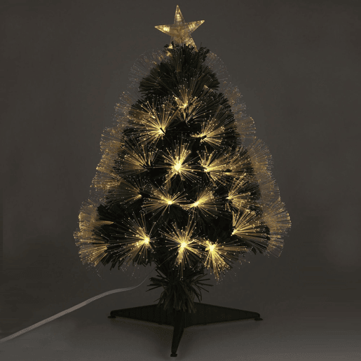 Árvore de Natal de fibra ótica, com 90 luzes LED brancas quentes e uma estrela. Árvore de Natal de fibra ótica, com 90 luzes LED brancas quentes e uma estrela.
