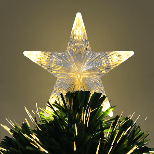 Árvore de Natal de fibra ótica, com 90 luzes LED brancas quentes e uma estrela. Árvore de Natal de fibra ótica, com 90 luzes LED brancas quentes e uma estrela.
