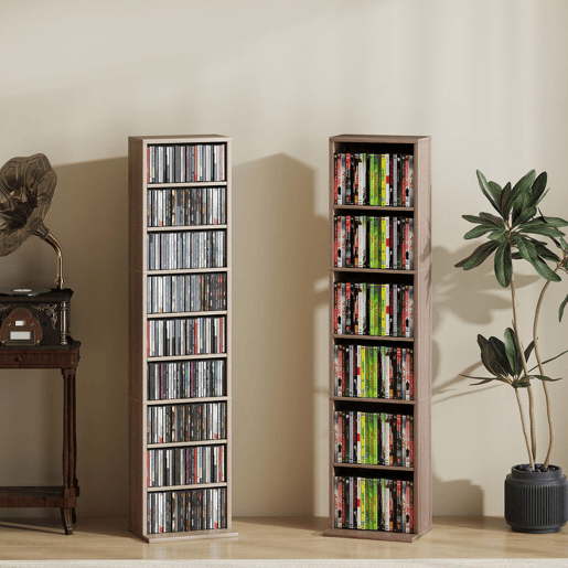 HOMCOM Estante para CDs e DVDs Suportes para CD Estreitos com 9 Compartimentos Prateleiras Ajustáveis para Sala Escritório 33x24x140 cm Madeira HOMCOM Estante para CDs e DVDs Suportes para CD Estreitos com 9 Compartimentos Prateleiras Ajustáveis para Sala Escritório 33x24x140 cm Madeira