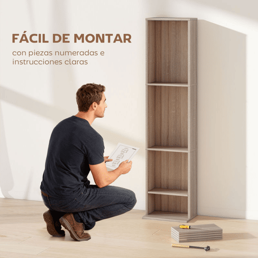 HOMCOM Estante para CDs e DVDs Suportes para CD Estreitos com 9 Compartimentos Prateleiras Ajustáveis para Sala Escritório 33x24x140 cm Madeira HOMCOM Estante para CDs e DVDs Suportes para CD Estreitos com 9 Compartimentos Prateleiras Ajustáveis para Sala Escritório 33x24x140 cm Madeira