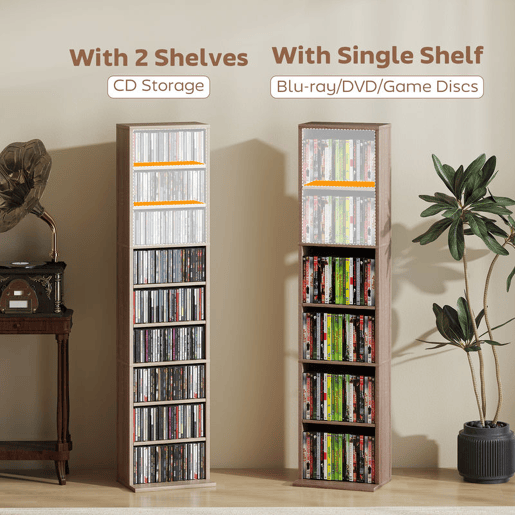 HOMCOM Estante para CDs e DVDs Suportes para CD Estreitos com 9 Compartimentos Prateleiras Ajustáveis para Sala Escritório 33x24x140 cm Madeira HOMCOM Estante para CDs e DVDs Suportes para CD Estreitos com 9 Compartimentos Prateleiras Ajustáveis para Sala Escritório 33x24x140 cm Madeira