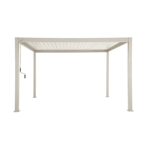 Pérgola bioclimática 3x4m com lâminas ajustáveis, Triomphe 3x4m, Beige, 400x300x250 cm