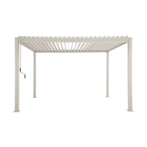 Pérgola bioclimática 3x4m com lâminas ajustáveis, Triomphe 3x4m, Beige, 400x300x250 cm