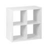 Estante cúbica, 2 níveis e 4 compartimentos, Basiks, Branco, 76x39x76 cm