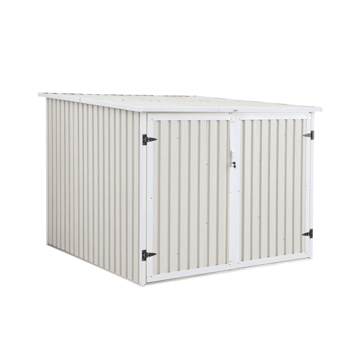 Abrigo de bicicleta em aço galvanizado com kit de ancoragem, 4 bicicletas, Nave, Beige, 203x198x157 cm