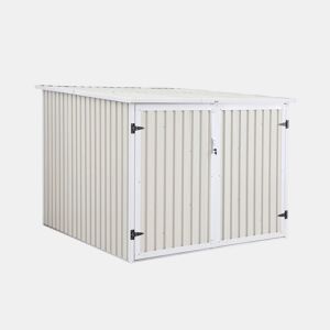 Abrigo de bicicleta em aço galvanizado com kit de ancoragem, 4 bicicletas, Nave, Beige, 203x198x157 cm