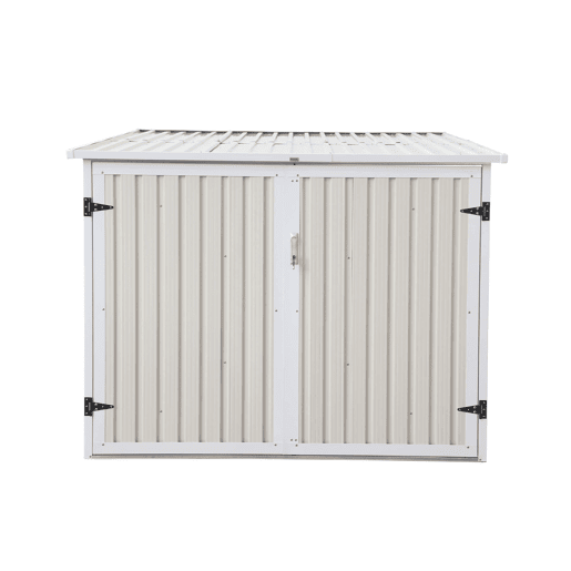 Abrigo de bicicleta em aço galvanizado com kit de ancoragem, 4 bicicletas, Nave, Beige, 203x198x157 cm