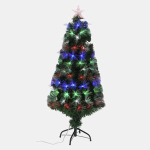 Árvore de Natal de fibra ótica com 135 luzes LED e estrela.
