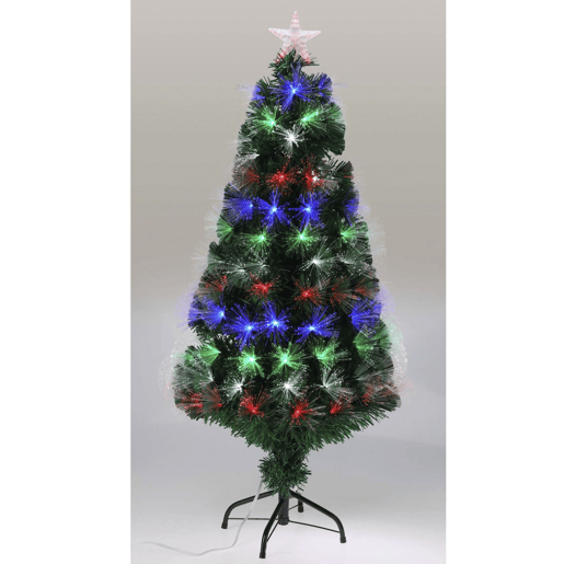 Árvore de Natal de fibra ótica com 135 luzes LED e estrela.