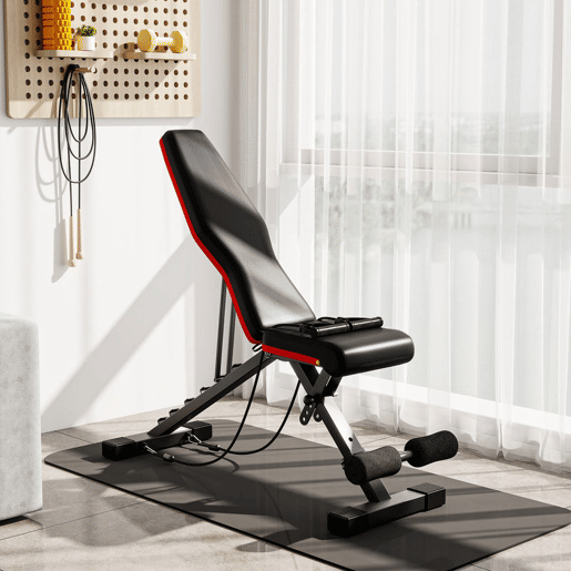 HOMCOM Banco de Musculação Dobrável Banco de Pesas Encosto e Assento Ajustáveis Extensão de Perna e Banda de Resistência para Treino Completo Ginásio em Casa 130x34x48-109 cm Preto HOMCOM Banco de Musculação Dobrável Banco de Pesas Encosto e Assento Ajustáveis Extensão de Perna e Banda de Resistência para Treino Completo Ginásio em Casa 130x34x48-109 cm Preto