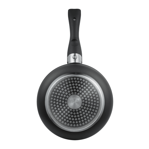 Conjunto de 3 panelas Bergner Click&Cook Ø16Ø18Ø20cm em alumínio prensado com indicador de temperatura + cabo removível, cor preta