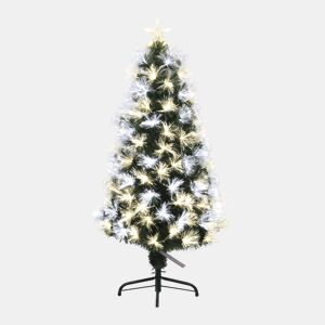Árvore de Natal de fibra ótica com 135 luzes LED brancas quentes.