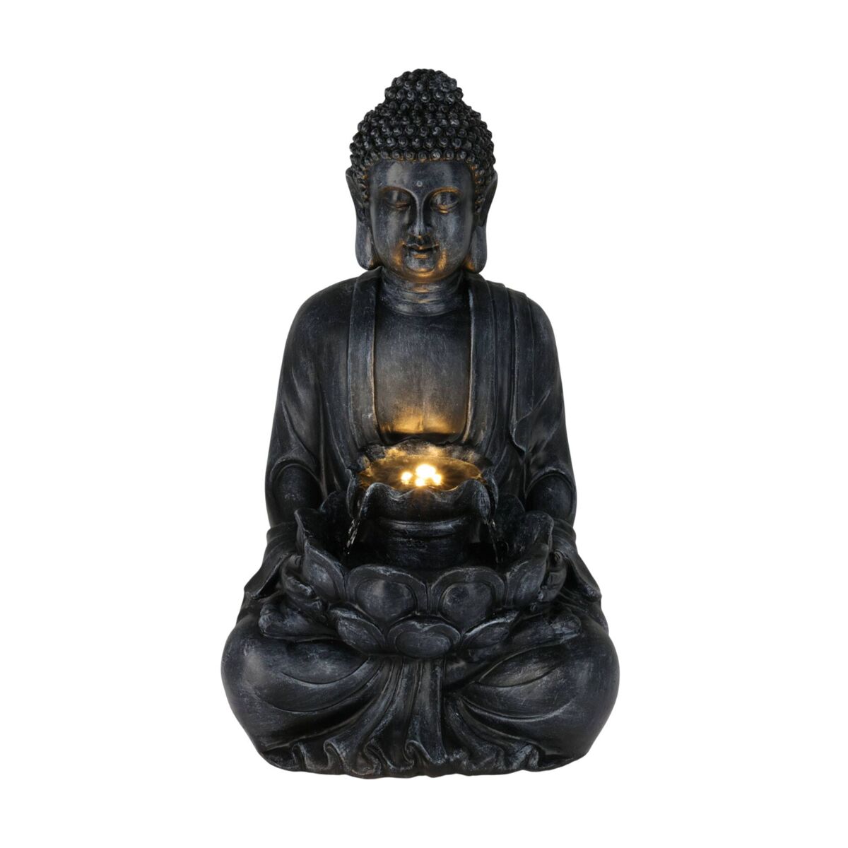 Well Home Fuente Buda con Luces LED para Espacio Exterior