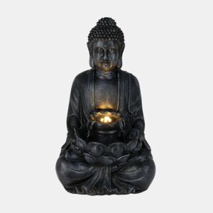 Fonte Buda Well Home com luzes LED para espaços externos, 28,5 x 24,5 x 48 cm