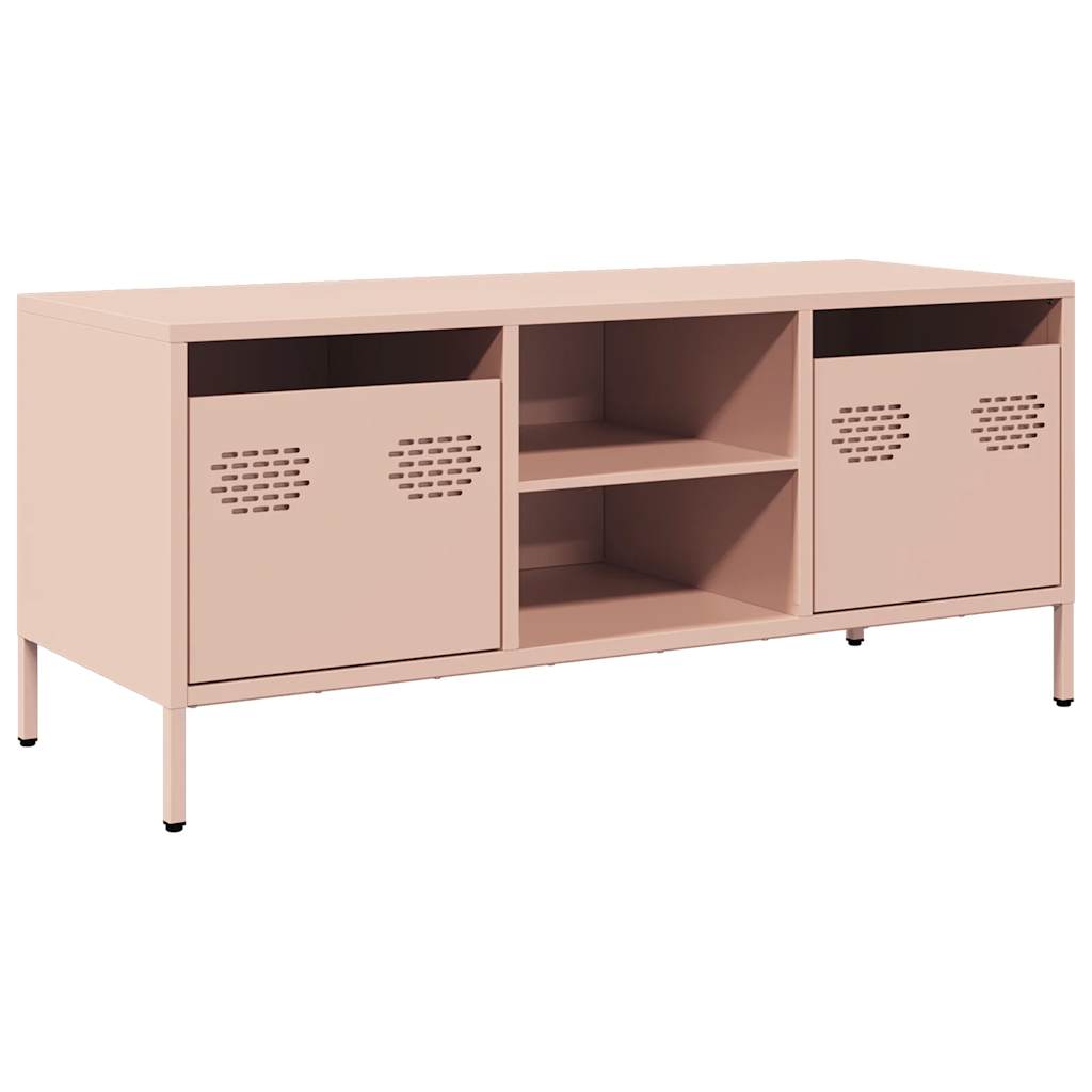 Mueble para tv acero laminado en frío rosa 101,5x39x43,5 cm