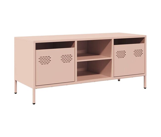 Mueble para tv acero laminado en frío rosa 101,5x39x43,5 cm
