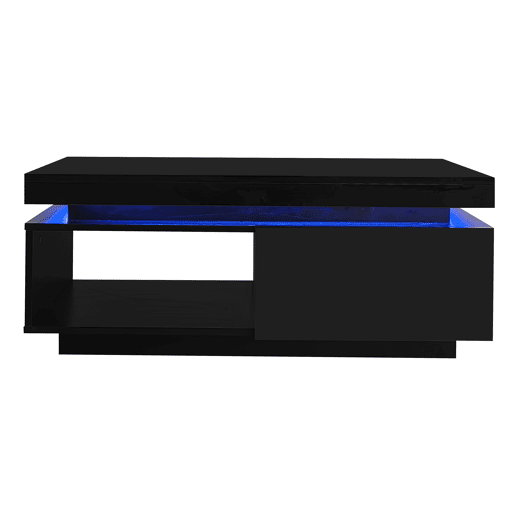 Mesa de centro moderna 100x50x40,3 cm - Mesa elegante com gaveta e capacidade de carga de 50 kg - Branco