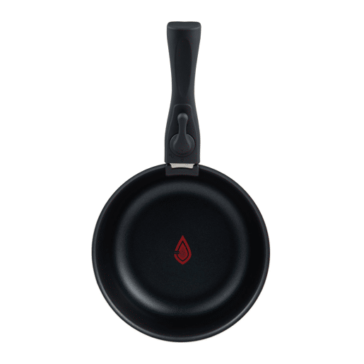 Conjunto de 3 panelas Bergner Click&Cook Ø16Ø18Ø20cm em alumínio prensado preto com indicador de temperatura + cabo removível