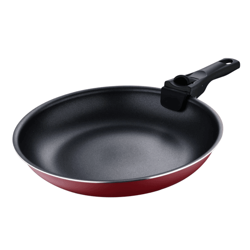 Conjunto de 2 frigideiras Bergner Click&Cook, Ø22Ø26cm, em alumínio prensado vermelho com cabo removível.