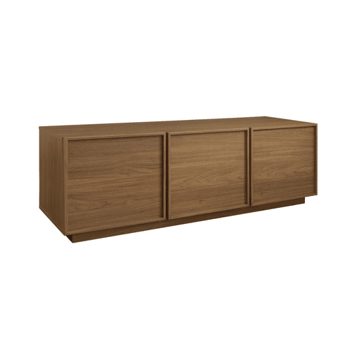 Móvel de TV decorativo madeira 3 portas, 140cm, Kuba, Madeira de nogueira, 140x43x45 cm