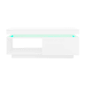 Mesa de centro moderna de alto brilho 100x50x40,3 cm - Mesa elegante com iluminação LED, gaveta e capacidade de carga de 50 kg