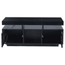 Mesa de centro 100x50x43 cm - Com luzes LED controláveis por aplicação, mesa com armazenamento e portas de carregamento - Preto