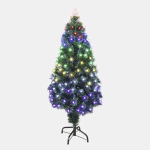Árvore de Natal de fibra ótica com 135 luzes LED brancas quentes e 8 funções.