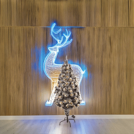 Árvore de Natal de fibra ótica com 135 luzes LED brancas quentes e 8 funções.