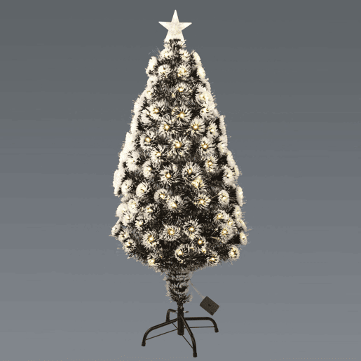 Árvore de Natal de fibra ótica com 135 luzes LED brancas quentes e 8 funções.