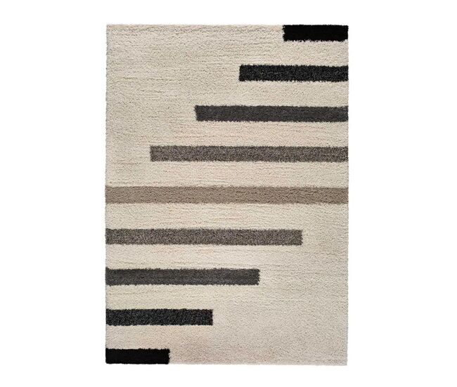Alfombra shaggy geométrico beige / gris scenic, 120x170 cm - atticgo