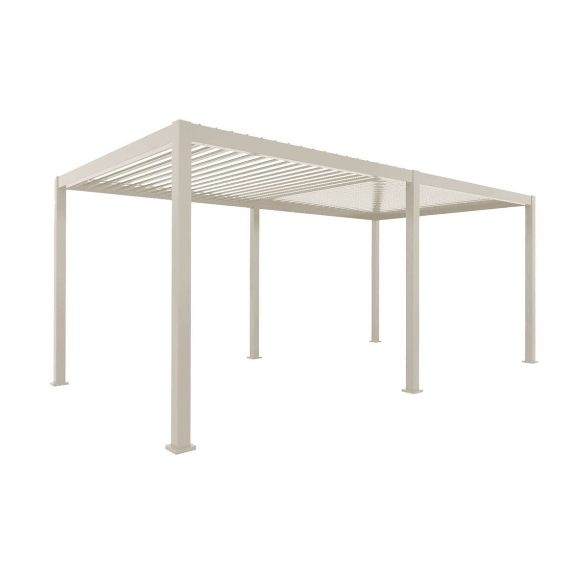 Pérgola bioclimática 3x6m de aluminio con lamas orientables, triomphe 3x6m, beige, 600x50x350 cm