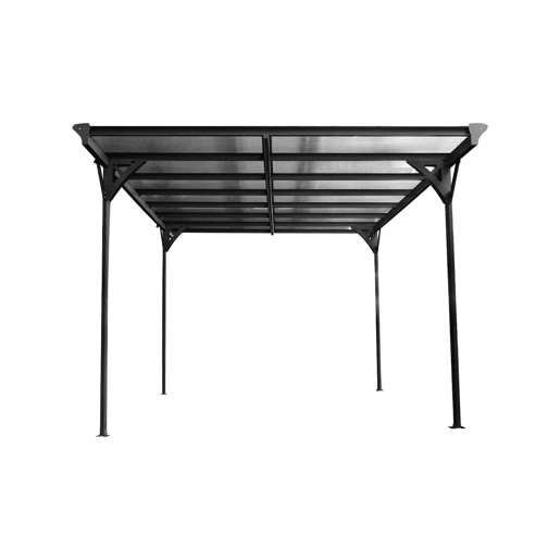 Cobertura para carro de alumínio e policarbonato 15m², Born, Antracite, 298.5x74x17 cm