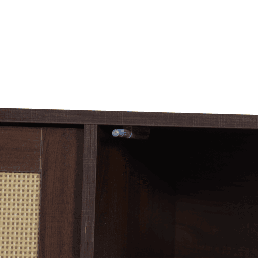 Móvel auxiliar 190x40x52 cm - Lowboard-TV-Schrank com 6 pés, com gavetas, para TVs de até 75 polegadas - Rattan castanho