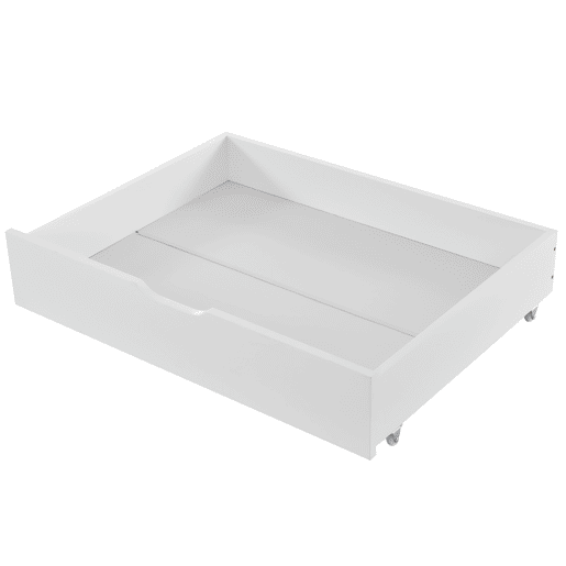 Gavetas para cama 93x66,5x20 cm - 2 gavetas, arrumação debaixo da cama, MDF + rodas, branco