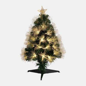 Árvore de Natal de fibra ótica, com 60 luzes LED de cor quente e uma estrela.