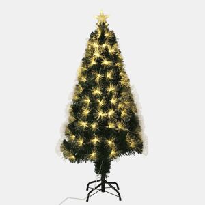 Árvore de Natal de fibra ótica, com 130 luzes LED de cor quente e uma estrela.